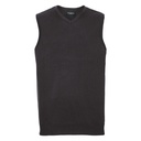 [J716M] Russell Collection V-neck sleeveless knitted sweater (2XS, Black)