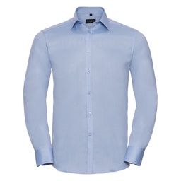 Russell Collection Long sleeve herringbone shirt