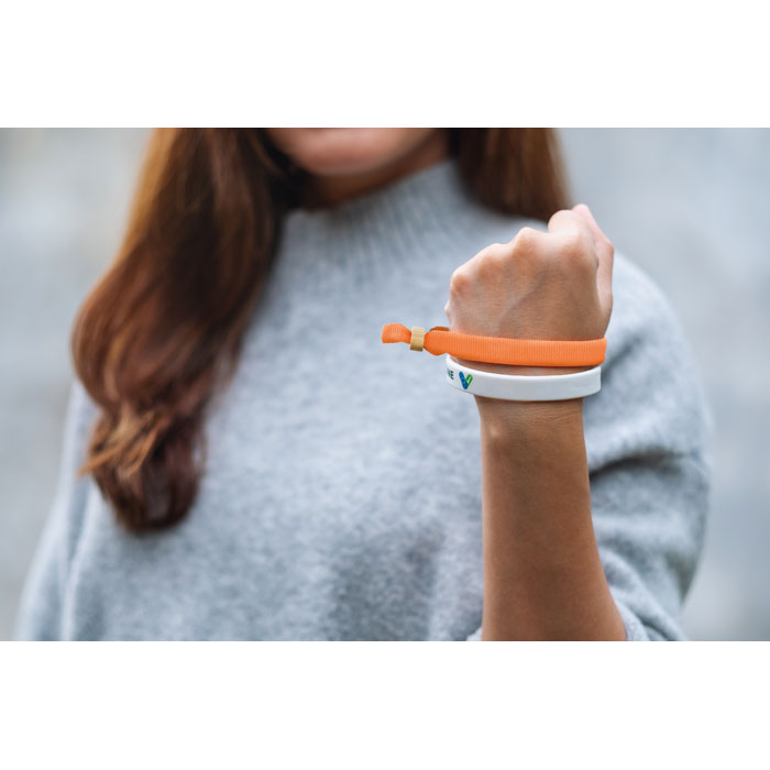 FIESTA RPET Polyester wristband with bamboo closure
