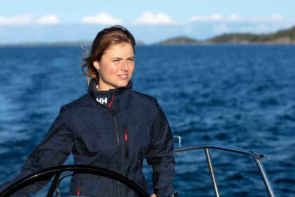 Helly Hansen Womens Crew Midlayer Sailing Jacket 2 - Navy Model