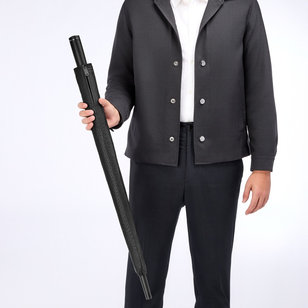 HUGO BOSS Double B Black & Gunmetal Umbrella