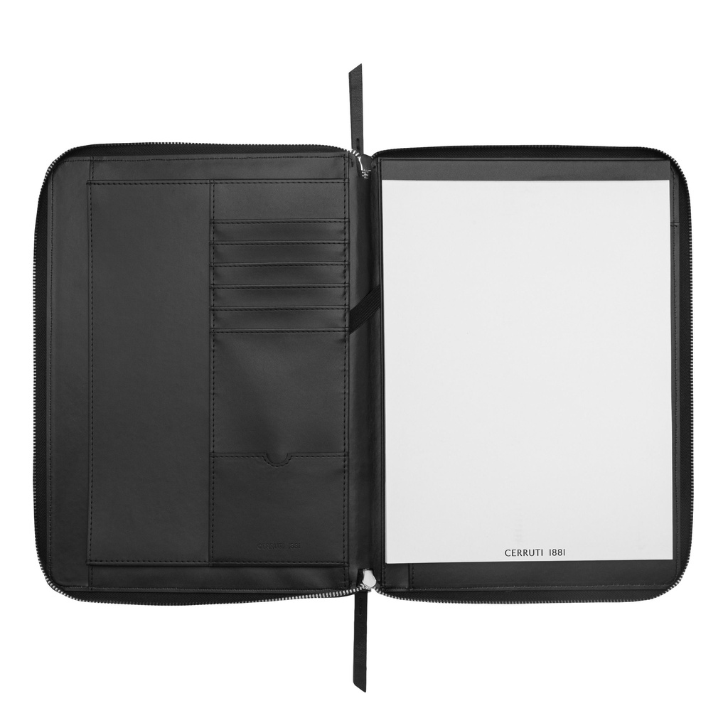 CERRUTI 1881 Regent Black Zipped A4 Conference Folder