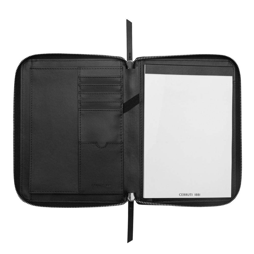 CERRUTI 1881 Regent Black Zipped A5 Conference Folder