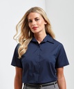 [PR302] Premier Women's short sleeve poplin blouse (6, Aqua)