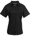 [PR336] Premier Women's signature Oxford short sleeve shirt (8, Black)