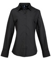 [PR307] Premier Women's supreme poplin long sleeve shirt (8, Black)