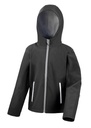 [R224J] Result Core Core junior TX performance hooded softshell jacket (XS, Black/Grey)