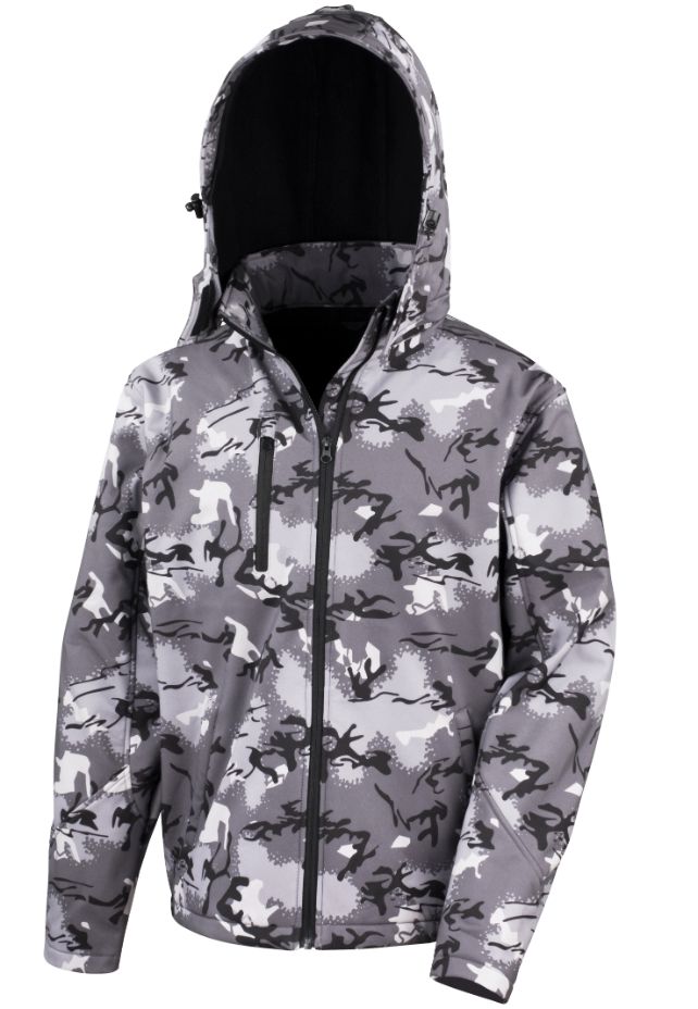 Result Urban Outdoor Camo TX performance hooded softshell jacket