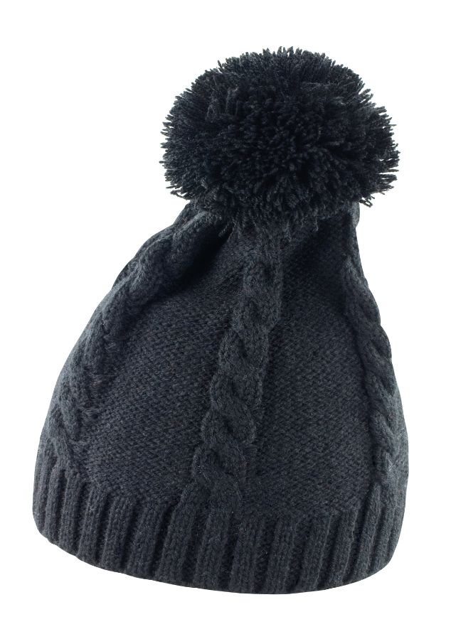 Result Winter Essentials Cable knit pom pom beanie