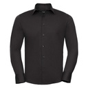 [J946M] Russell Collection Long sleeve easycare fitted shirt (S, Black)