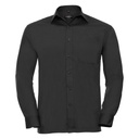 [J934M] Russell Collection Long sleeve polycotton easycare poplin shirt (S, Black)