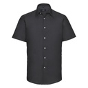 [J923M] Russell Collection Short sleeve easycare tailored Oxford shirt (14.5, Black)