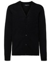 [J715M] Russell Collection V-neck knitted cardigan (2XS, Black)