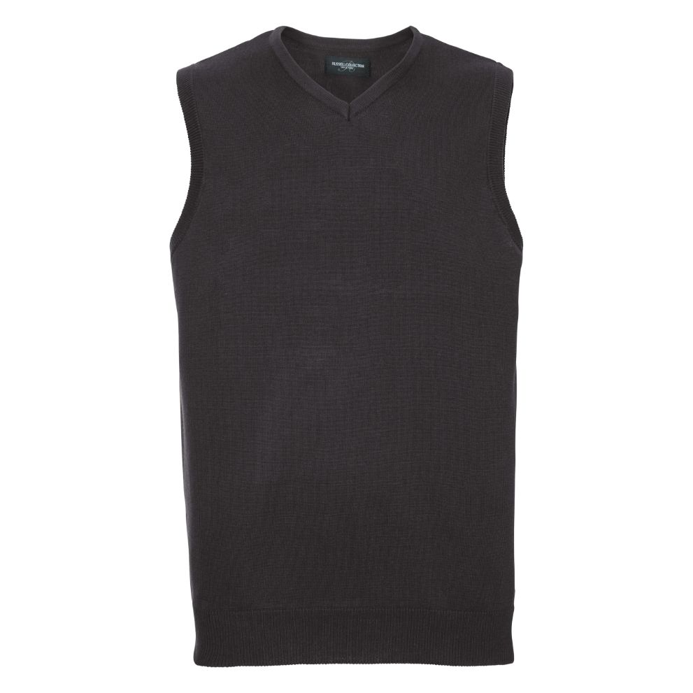 Russell Collection V-neck sleeveless knitted sweater