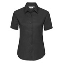 [J933F] Russell Collection Women's short sleeve Oxford shirt (XS, Black)