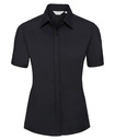 [J961F] Russell Collection Women's short sleeve ultimate stretch shirt (XS, Black)