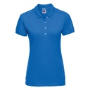 [J566F] Russell Europe Women's stretch polo (XS, Azure Blue)