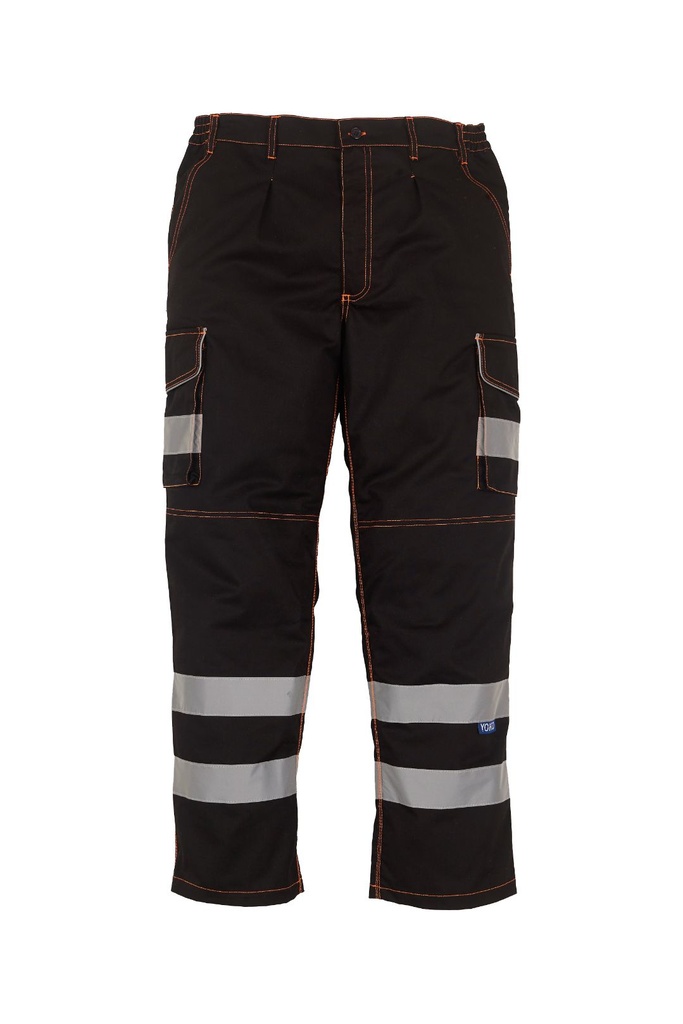 Yoko Hi-vis polycotton cargo trousers with kneepad pockets (HV018T/3M)