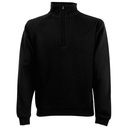 [SS230] Fruit of the Loom Classic 80/20 zip neck sweatshirt (S, Black)