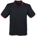 [HB482] Henbury Double tipped Coolplus® polo shirt (XS, Black/Red)