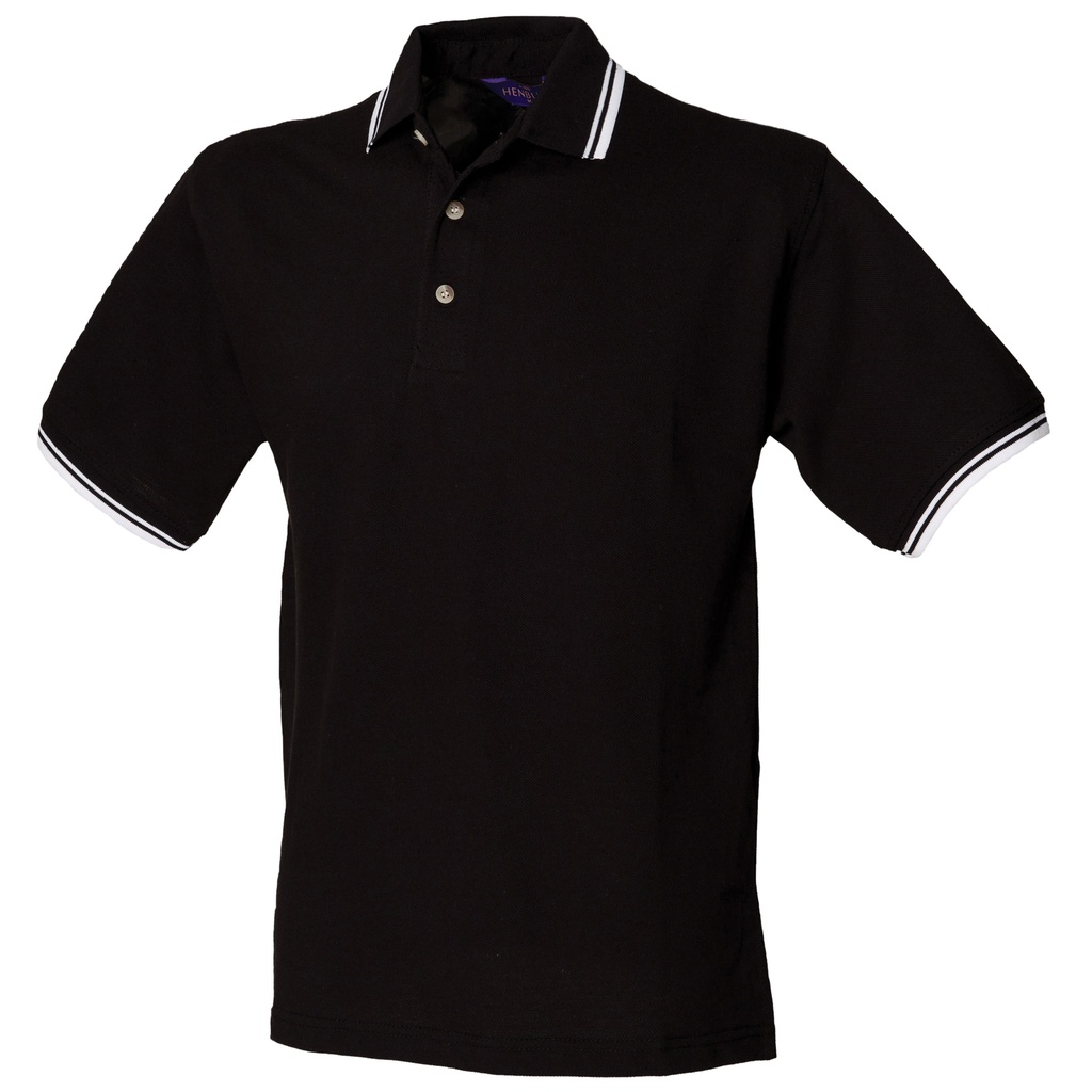 Henbury Double tipped collar and cuff polo shirt