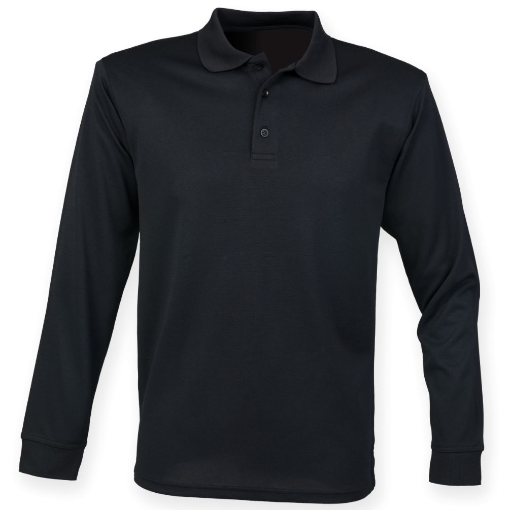 Henbury Long sleeve Coolplus polo shirt