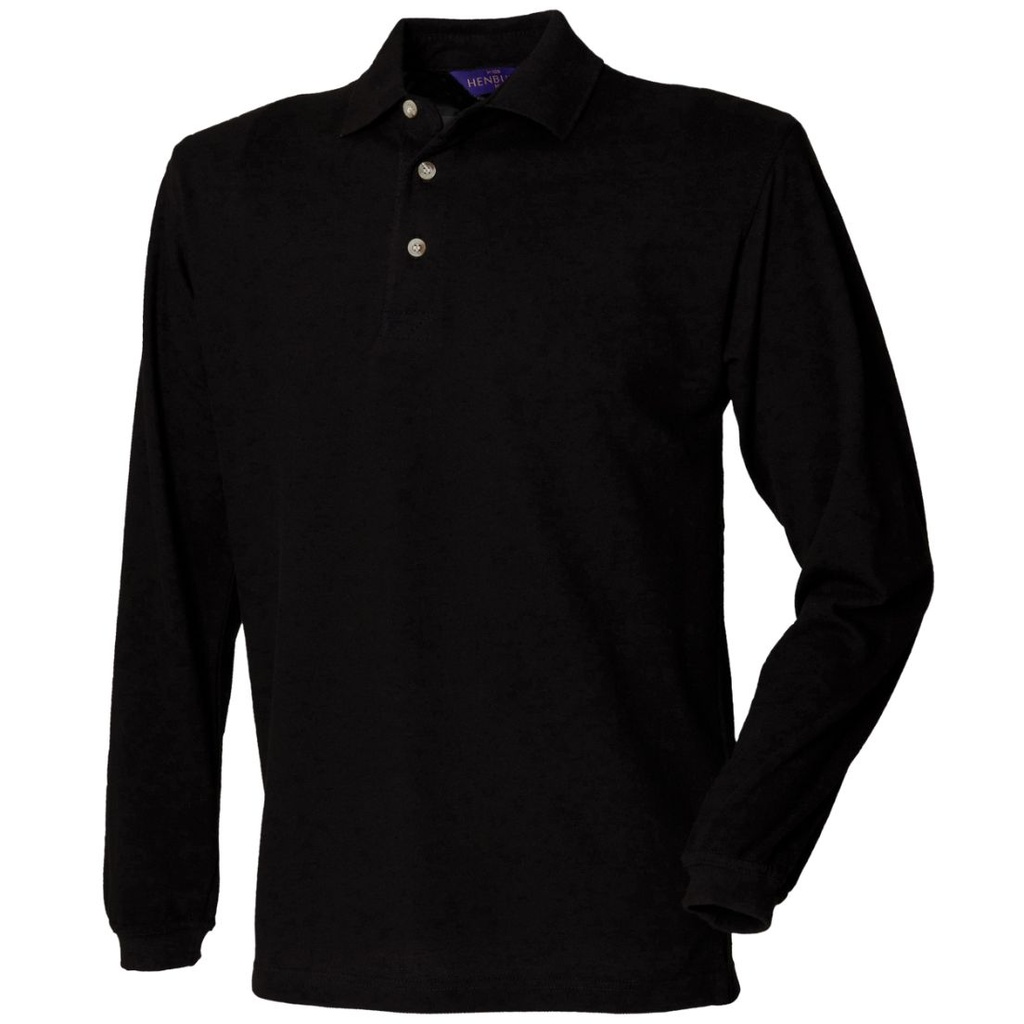 Henbury Long sleeve cotton polo shirt