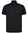 [HB465] Henbury Recycled polyester polo shirt (XS, Black)