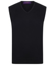 [HB724] Henbury Sleeveless v-neck jumper (S, Black)
