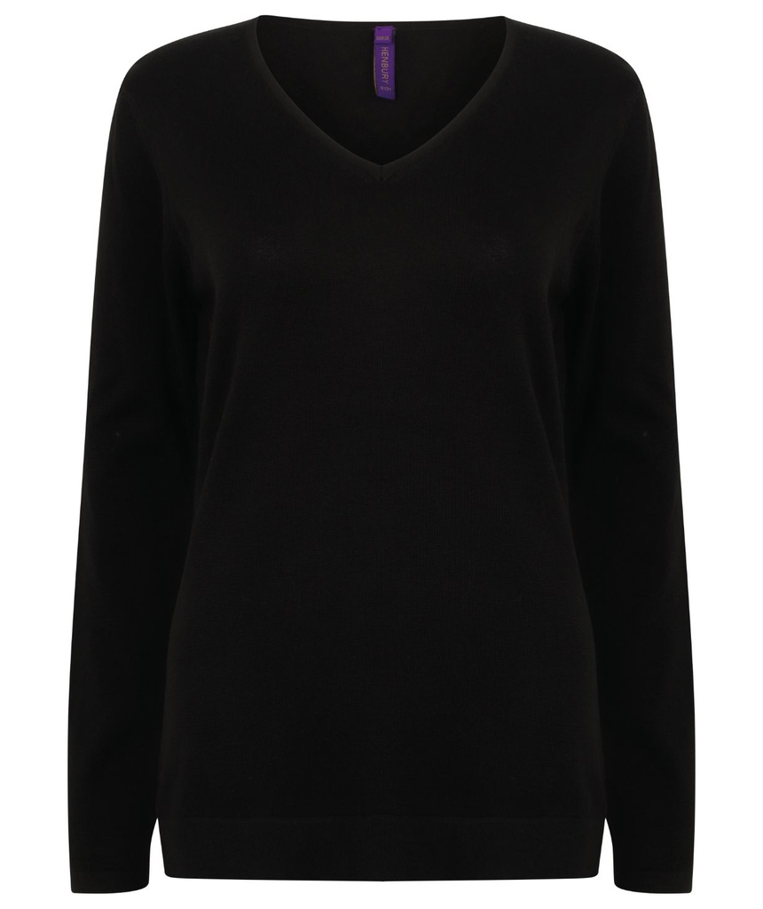 Henbury Women's 12 gauge v-neck jumper