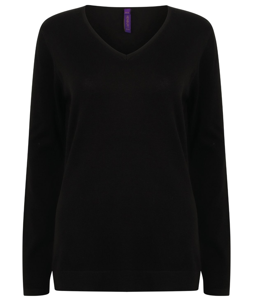 Henbury Women's 12 gauge v-neck jumper