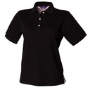 [HB121] Henbury Women's classic cotton piqué© polo shirt (S, Black)