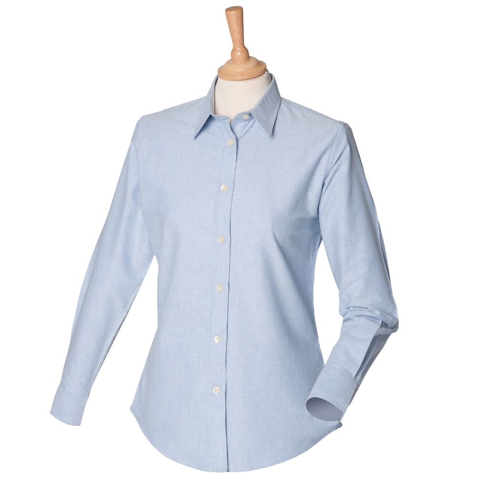 Henbury Women's classic long sleeve Oxford shirt