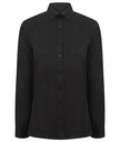 [HB513] Henbury Women's modern long sleeve Oxford shirt (XS, Black)