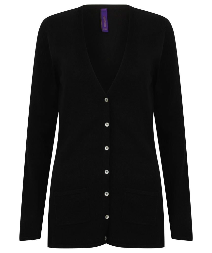 Henbury Women's v-button cardigan