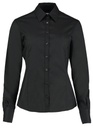 [K743F] Kustom Kit Business blouse long-sleeved (tailored fit) (6, Black)