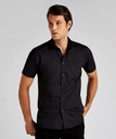 [KK141] Kustom Kit Poplin shirt short-sleeved (tailored fit) (14, Black)