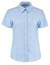[KK360] Kustom Kit Women's workplace Oxford blouse short-sleeved (tailored fit) (6, Light Blue)