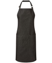 [PR113] Premier Cotton denim bib apron, organic and Fairtrade certified (Black Denim)