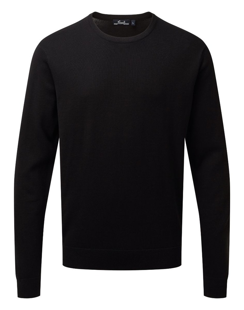 Premier Crew neck cotton-rich knitted sweater