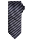 [PR782] Premier Double stripe tie (Black/Dark Grey)
