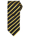 [PR784] Premier Sports stripe tie (Black/Gold)