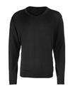 [PR694] Premier V-neck knitted sweater (2XS, Black)