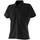 [LV371] Finden & Hales Women's piped performance polo (S, Black/Black)