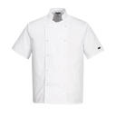 [C733] Portwest Cumbria Chefs Jacket S/S (C733) (XS, White.)