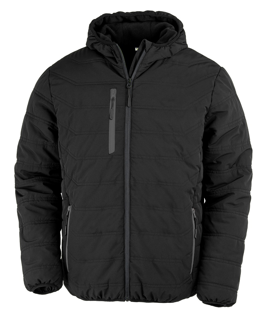 Recycled black compass padded winter jacket