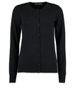 [KK355] Kustom Kit Women's Arundel crew neck cardigan long sleeve (classic fit) (6, Black)
