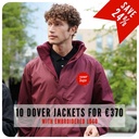 10 Regatta Dover jackets (RG045) with logo for €370