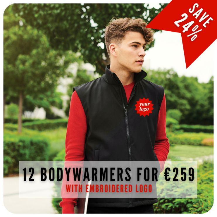 12 Regatta Ablaze Softshell Bodywarmers (RG148) with logo for €259