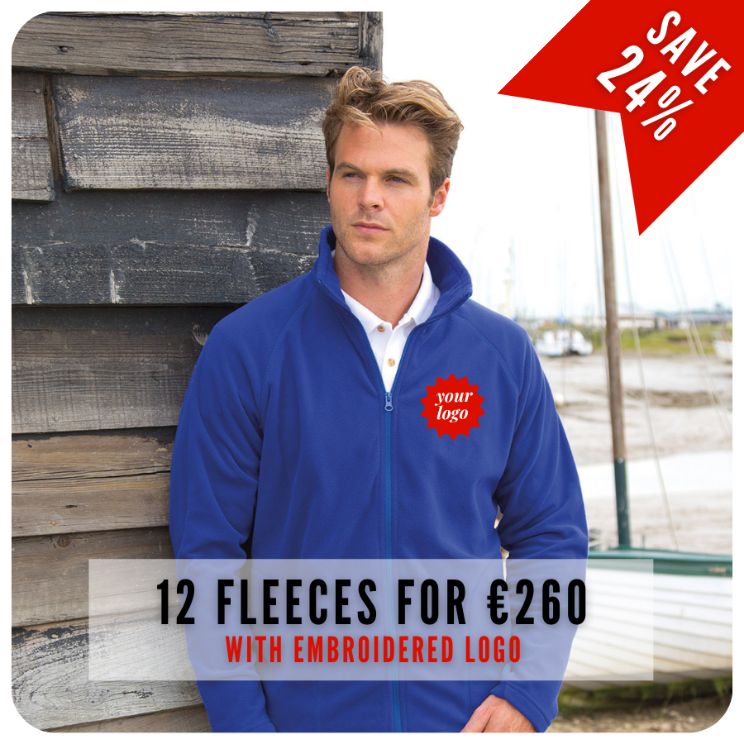 12 Result Core Microfleece Jackets (R114X) with logo for €260